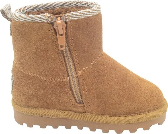 BEARPAW Toddler Jessica Suede Booties with Faux-Fur Lining - Chocolate, Size 5T - Image 6