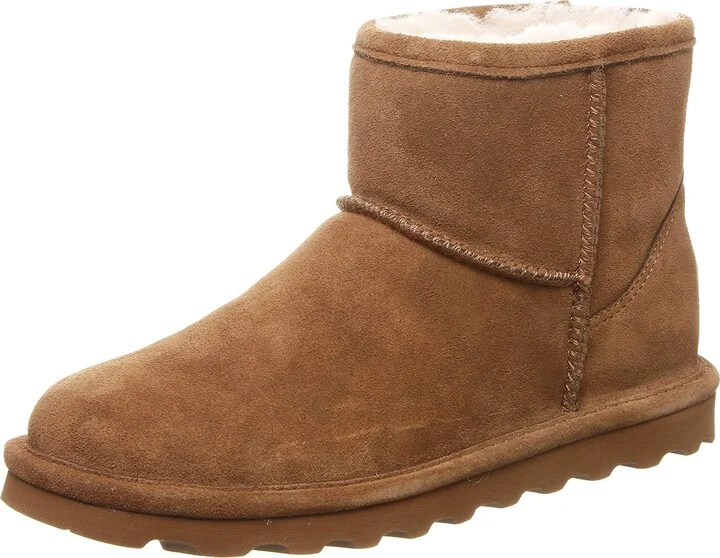 BEARPAW Women's Alyssa Hickory Size 12 | Women's Ankle Boot | Women's Slip On Boot | Comfortable Winter Boot