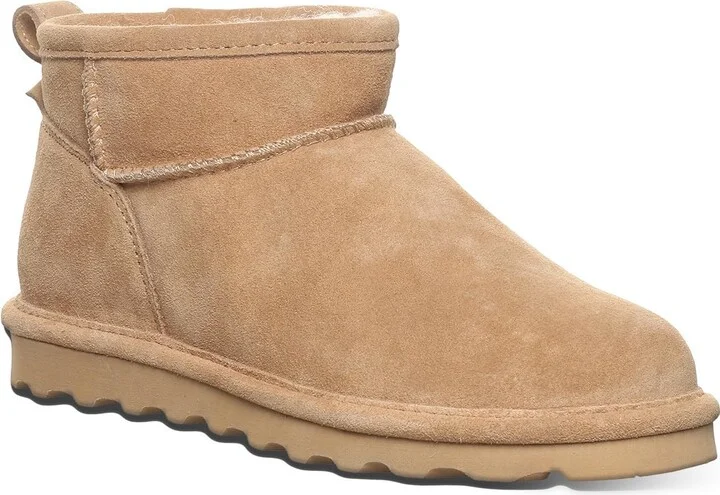 BEARPAW Women's Shorty Wide Iced Coffee Size 9 | Women's Ankle Boot | Women's Slip On Boot | Comfortable Winter Boot