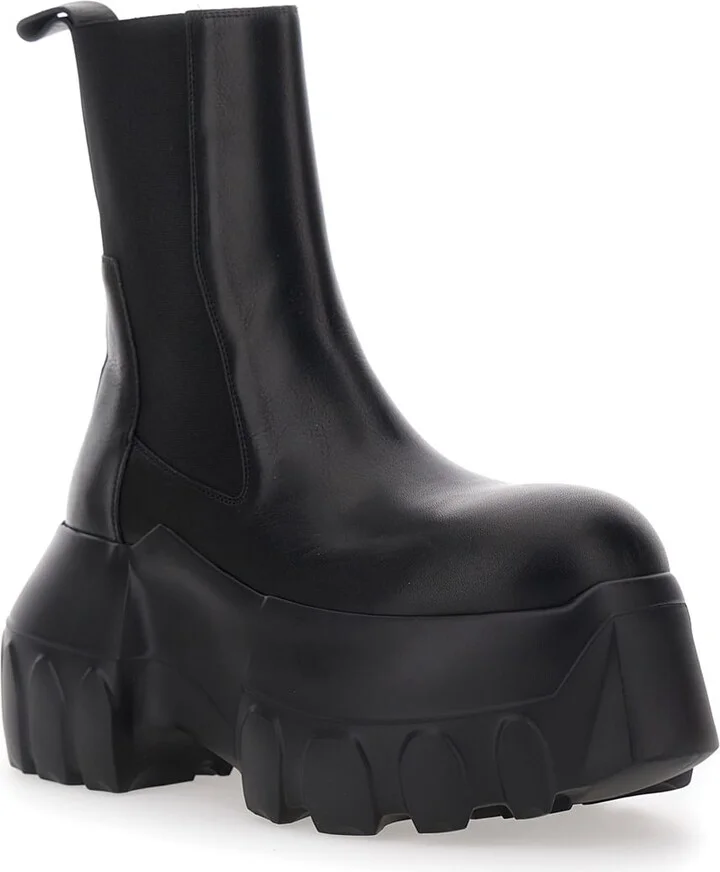 'beatle Mega Tractor' Black Boots With Oversized Platform In Leather Woman - Image 2