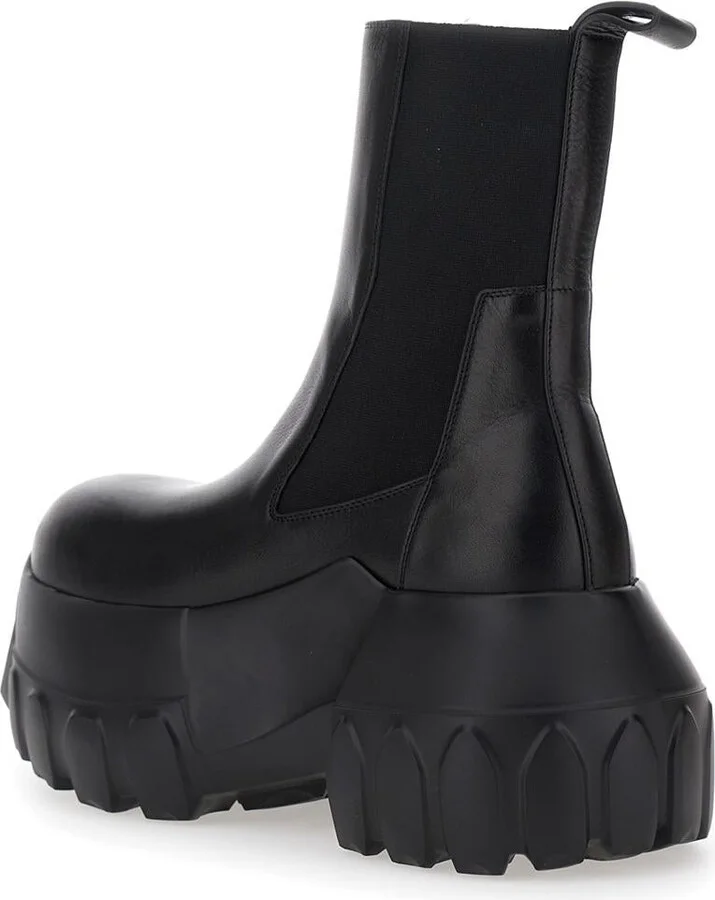 'Beatle Mega Tractor' Black Boots With Oversized Platform In Leather Woman - Image 3