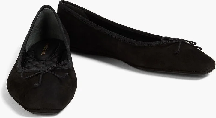 Beatrix bow-detailed suede ballet flats - Image 2