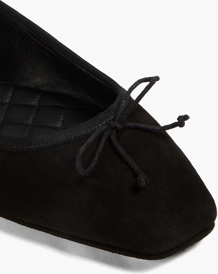 Beatrix bow-detailed suede ballet flats - Image 4