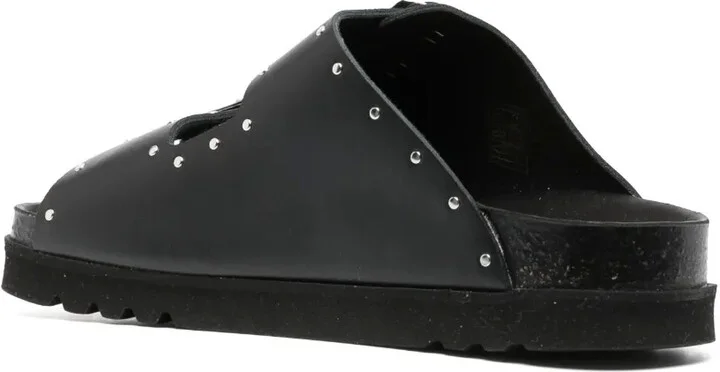 Beatriz stud-embellished leather slides - Image 3