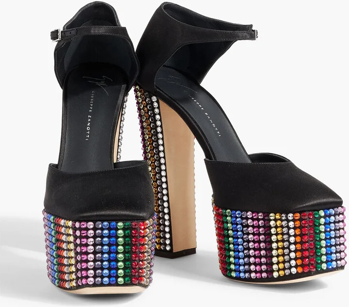 Bebe embellished satin platform pumps - Image 2