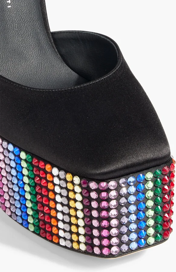 Bebe embellished satin platform pumps - Image 4