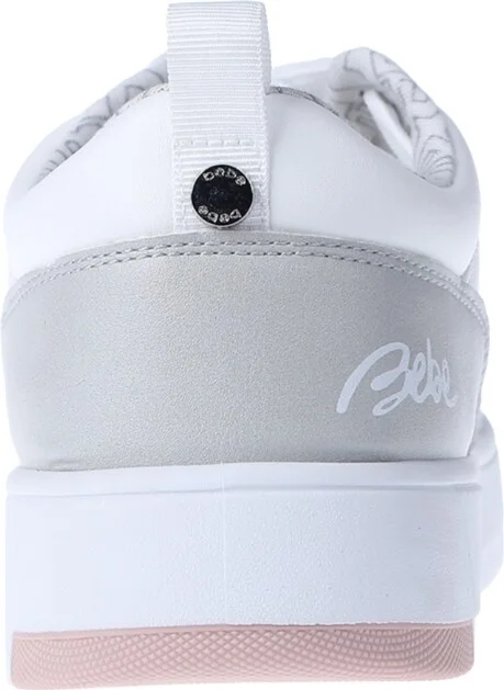 Bebe Little and Big Girls Court Low Top Sneaker - White/grey - Image 5