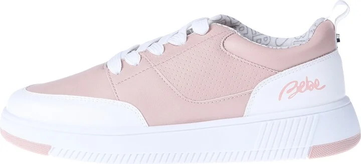 Bebe Little and Big Girls Court Low Top Sneaker - White/grey - Image 8