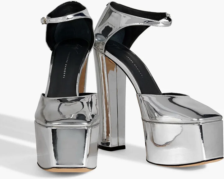 Bebe mirrored-leather platform pumps - Image 5