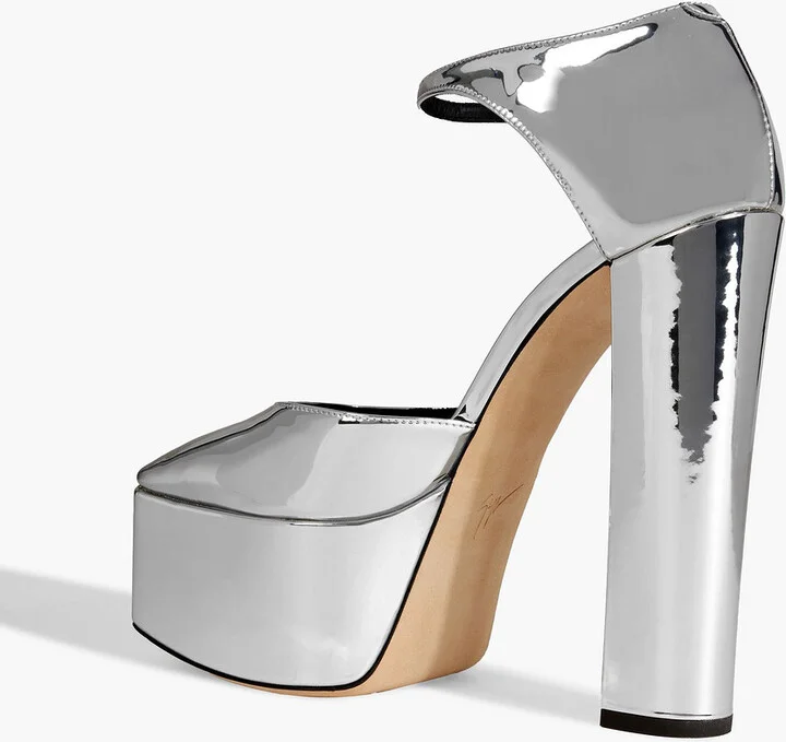 Bebe mirrored-leather platform pumps - Image 6