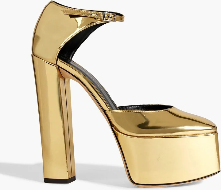 Bebe mirrored-leather platform pumps