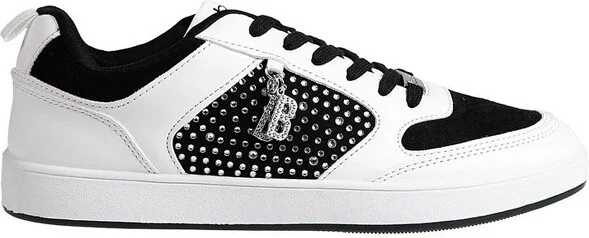 bebe Women's Casual Lace-Up Shoes - Fashion Sneakers with Embellished Upper and Logo Dangle Charm, Nude, - Image 3