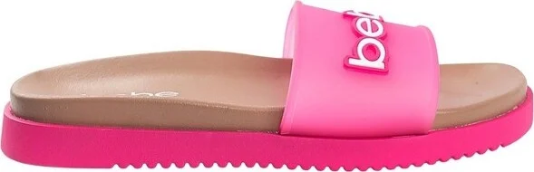 bebe Women's Casual Pool Slide Sandals with Translucent Upper and Logo Patch, White, - Image 4