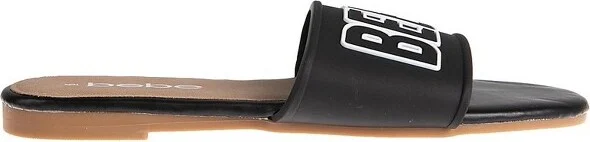bebe Women's Sandals - Casual Summer Slip-On Slide Sandals with Logo Strap, Black, - Image 2