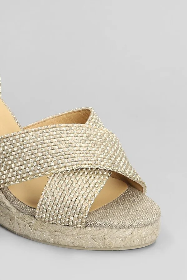 Becca-8-256 Wedges In Gold Fabric - Image 5