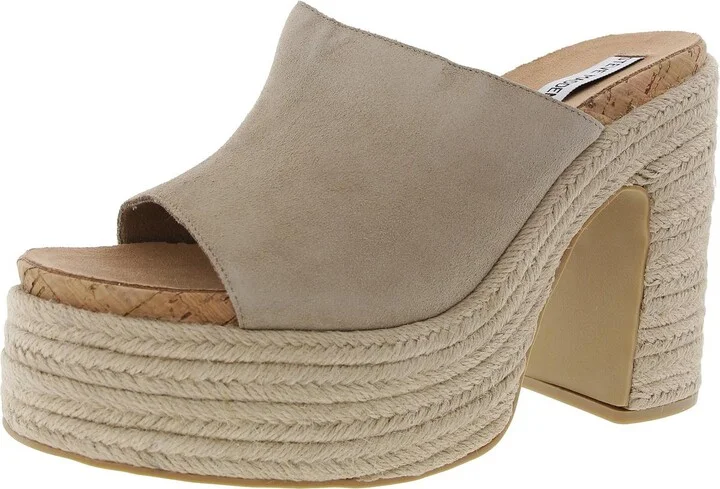 Becca Womens Solid Suede Platform Sandals