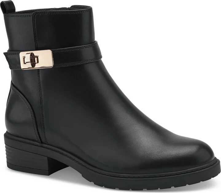 BECCAAP Womens Faux Leather Ankle Boots
