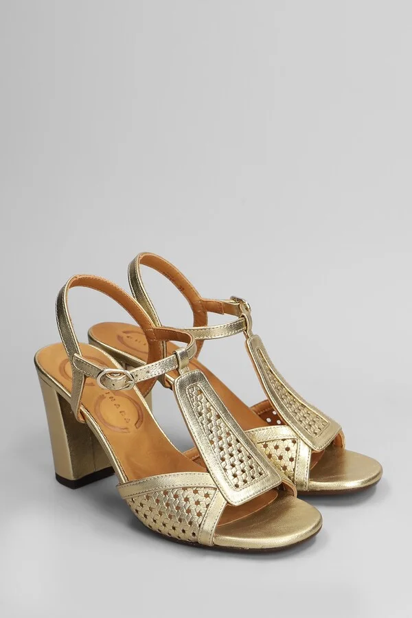 Bechill Sandals In Gold Leather - Image 2