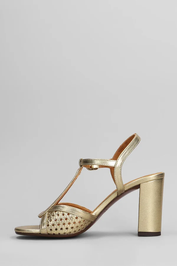 Bechill Sandals In Gold Leather - Image 3