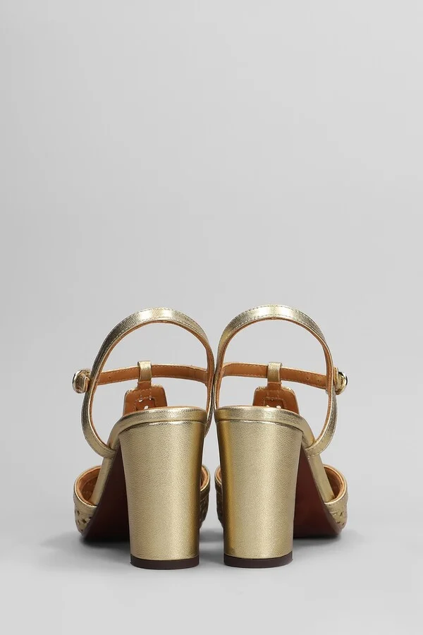 Bechill Sandals In Gold Leather - Image 4