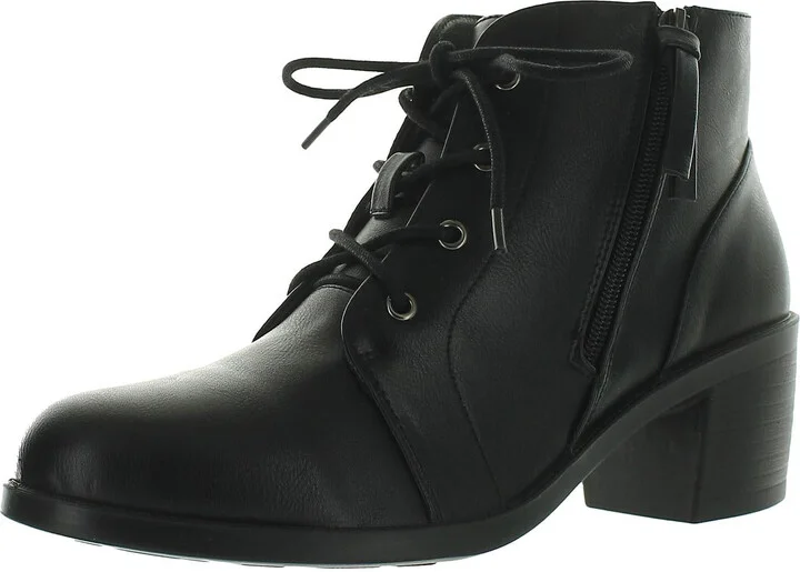 Becker Womens Faux Leather Ankle Booties
