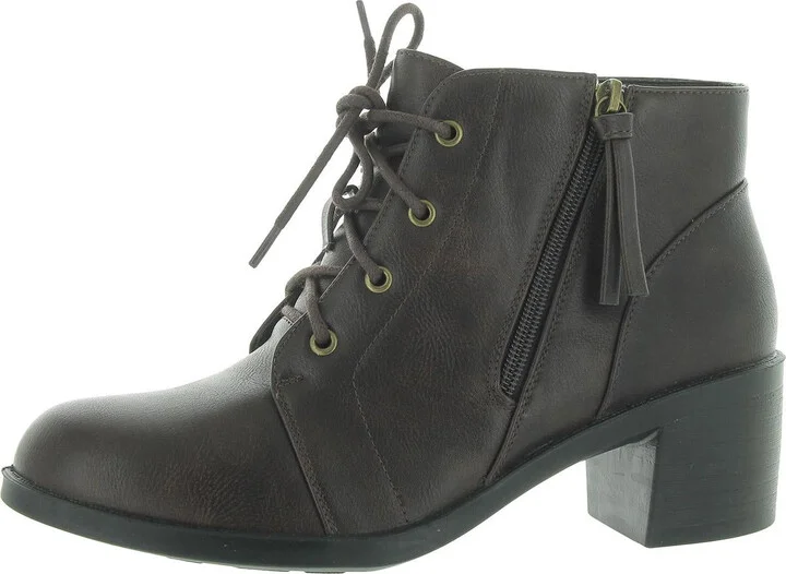Becker Womens Faux Leather Ankle Booties