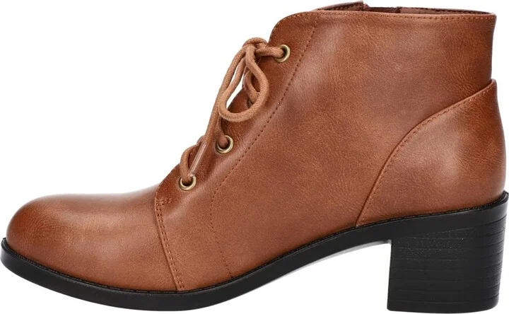 Becker Womens Faux Leather Round Toe Ankle Boots