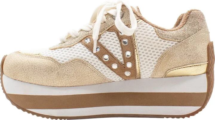 Beckett Crystal Embellished Mixed Media Platform Sneaker - Image 6
