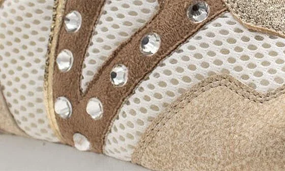 Beckett Crystal Embellished Mixed Media Platform Sneaker - Image 7