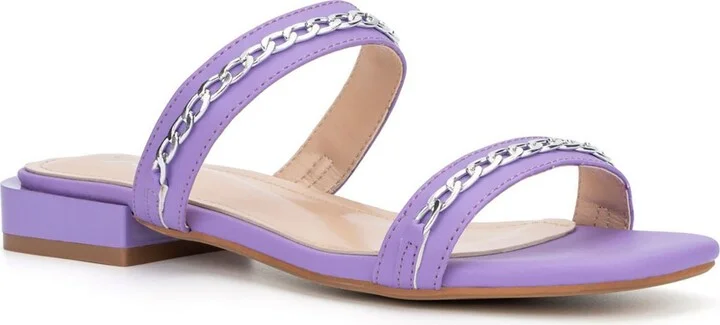 Becki Womens Slip On Flat Slide Sandals