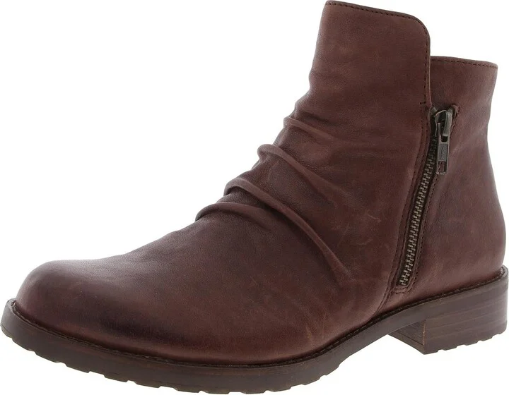 Beckie II Womens Zipper Leather Ankle Boots