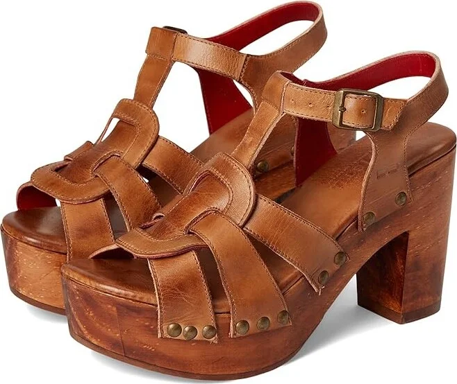 Bed Stu Caitlin 2 Women's Wedge Shoes Tan Rustic : 9.5 M, Leather