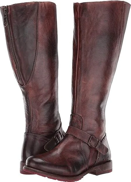 Bed Stu Glaye Wide Calf Women's Boots Teak Rustic : 6 M, Leather
