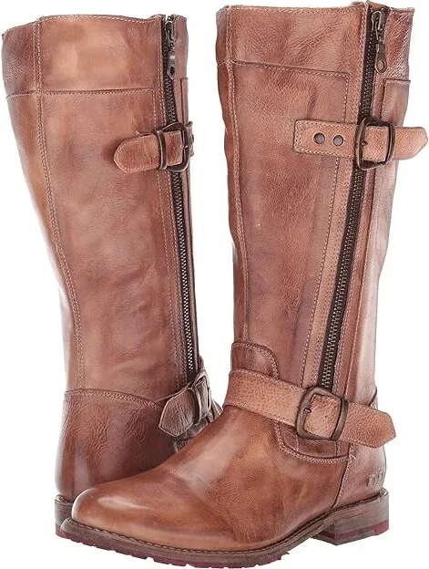 Bed Stu Gogo Lug Wide Calf Women's Boots Tan Rustic : 6 M, Leather