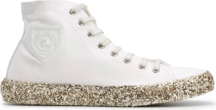 Bedford glitter-embellished hi-top sneakers
