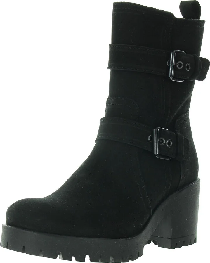 Bedford Womens Zipper Nubuck Mid-Calf Boots
