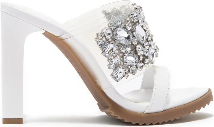 Bedika Crystal Embellished Clear Strap Sandal - Image 3
