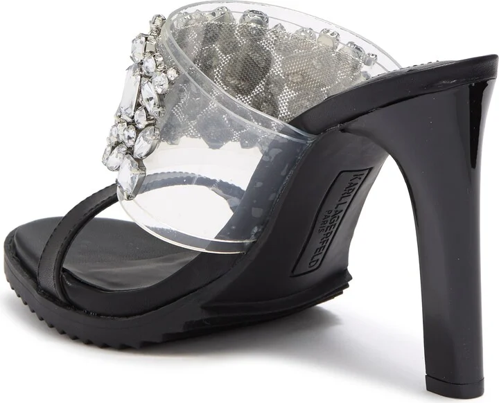 Bedika Crystal Embellished Clear Strap Sandal - Image 2