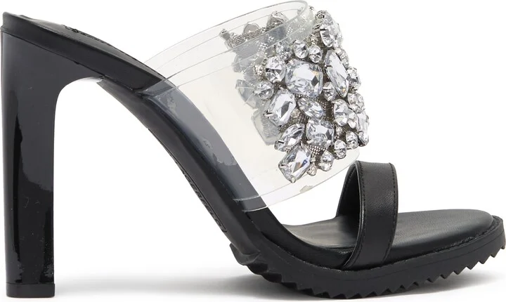 Bedika Crystal Embellished Clear Strap Sandal - Image 3