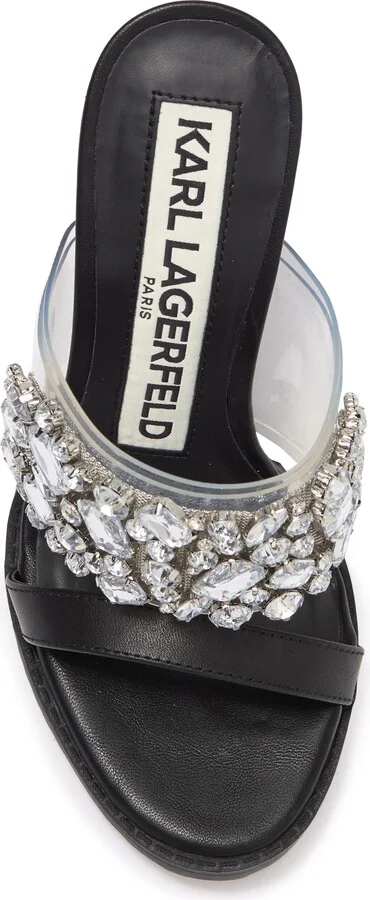 Bedika Crystal Embellished Clear Strap Sandal - Image 4