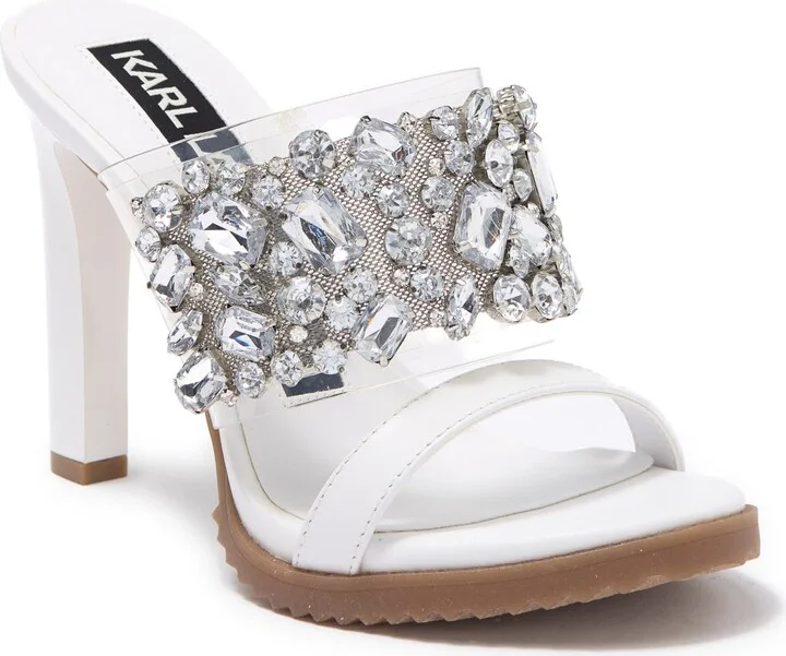 Bedika Crystal Embellished Clear Strap Sandal