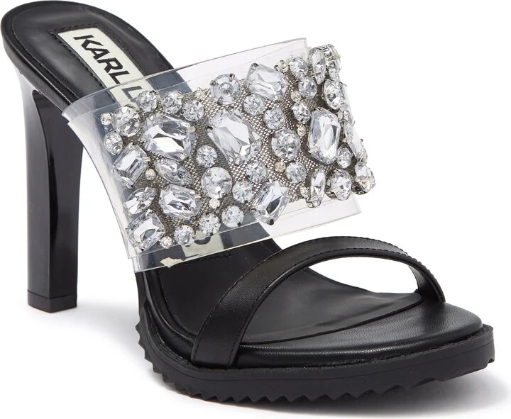 Bedika Crystal Embellished Clear Strap Sandal