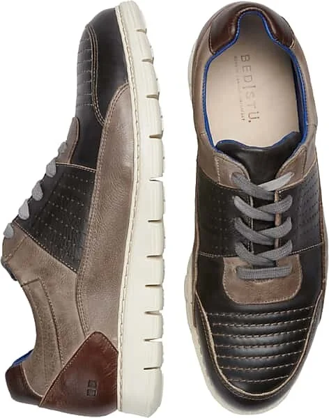 Bedstu Men's Fairman Leather Moc Toe Lace-up Sneakers Multi