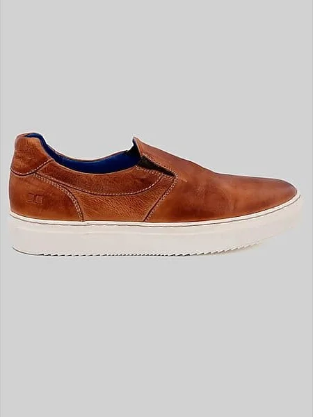 Bedstu Men's Harry Plain Toe Slip On Sneakers Tan Rustic
