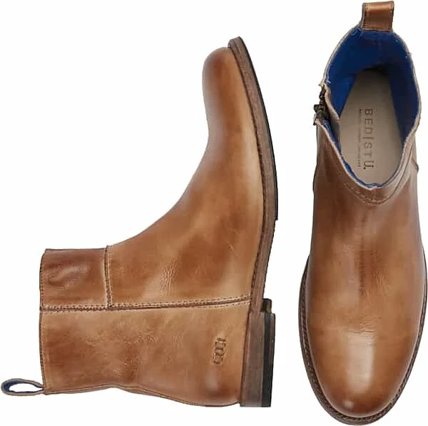 Bedstu Men's Kaldi Leather Plain Toe Boots Tan