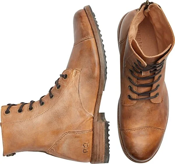 Bedstu Men's Protege Leather Lace-Up Cap Toe Boot Tan