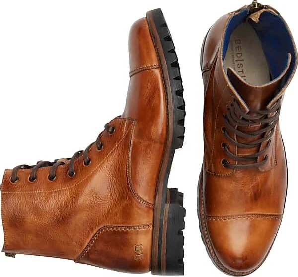 Bedstu Men's Protege Trek Leather Cap Toe Boots Tan