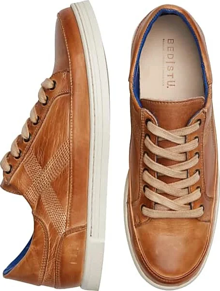 Bedstu Men's Wizard Leather Moc Toe Sneakers Tan