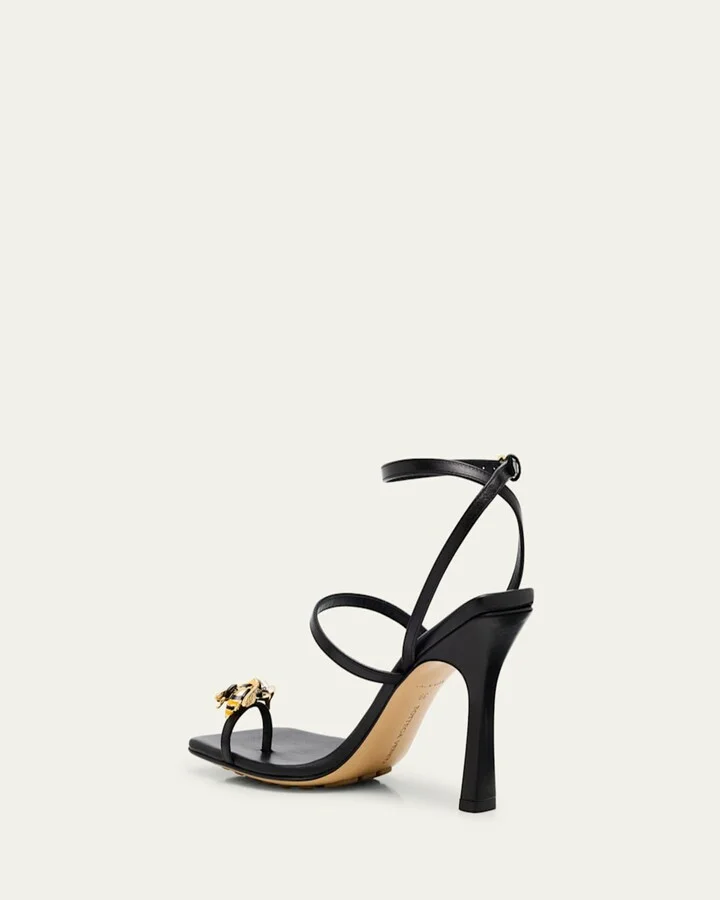 Bee Strappy Nappa Leather Sandals - Image 4