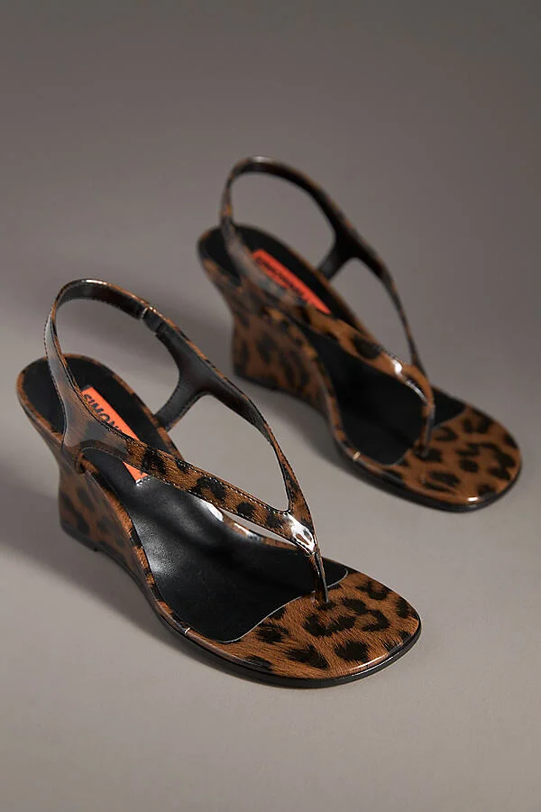 Beep Thong Heeled Wedge Sandals